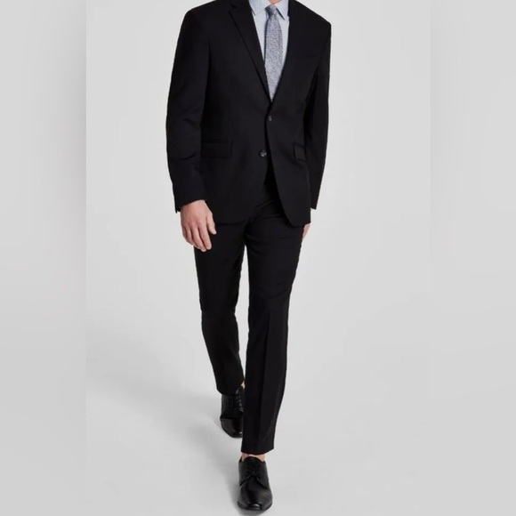 Kenneth Cole Reaction Mens Slim Fit Flex Techni-Cole 2-Piece Suit Jacket Pants - Picture 2 of 16